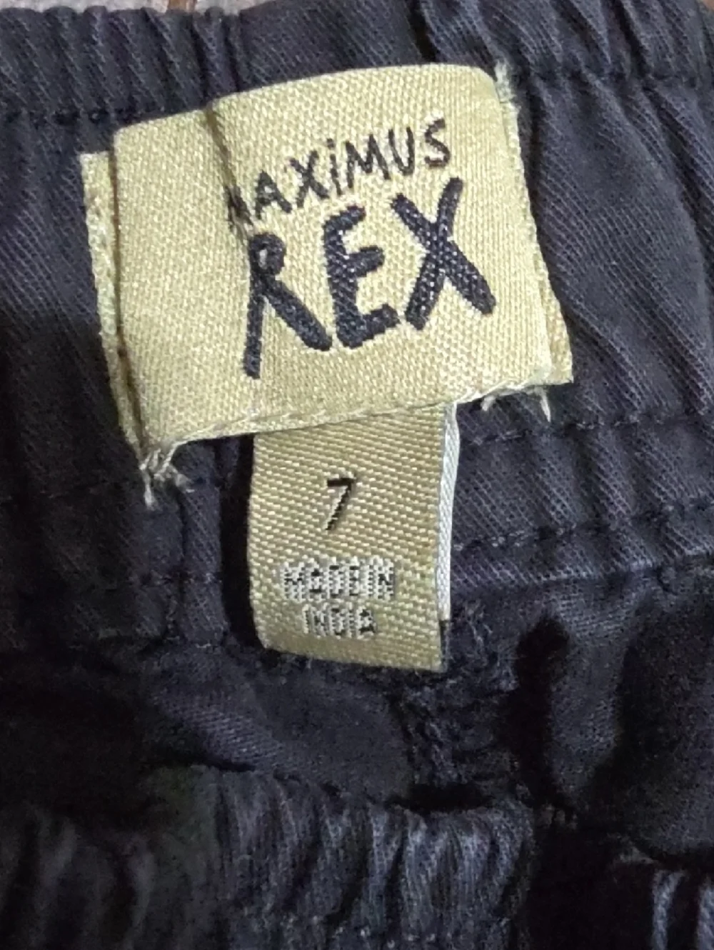 Kids Black Cargo Shorts with Elastic Waist